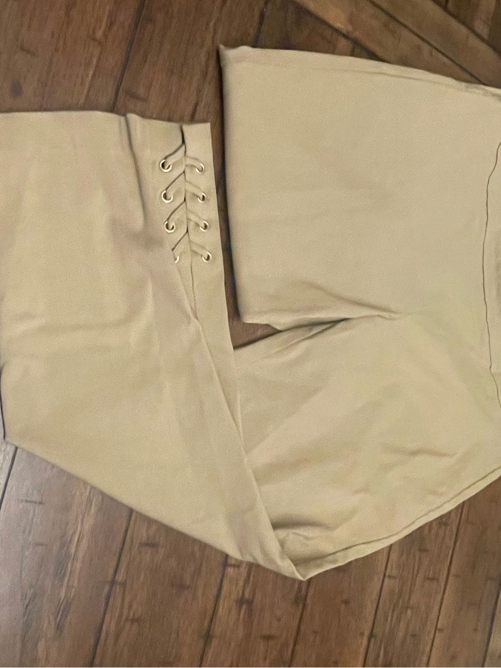 Zac & Rachel Lace-Up Waist Capris in Tan